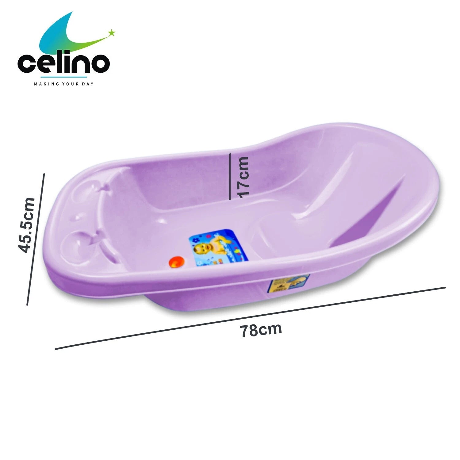 Large Plastic Newborn Baby Bath Tub | Infant & Toddler Bathtub for Safe Bathing Shower Use