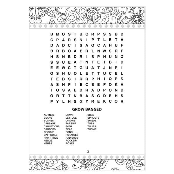 A4 Colouring & Wordsearch Puzzle Book | Mind Relaxing Activity Book for Adults & Older Children