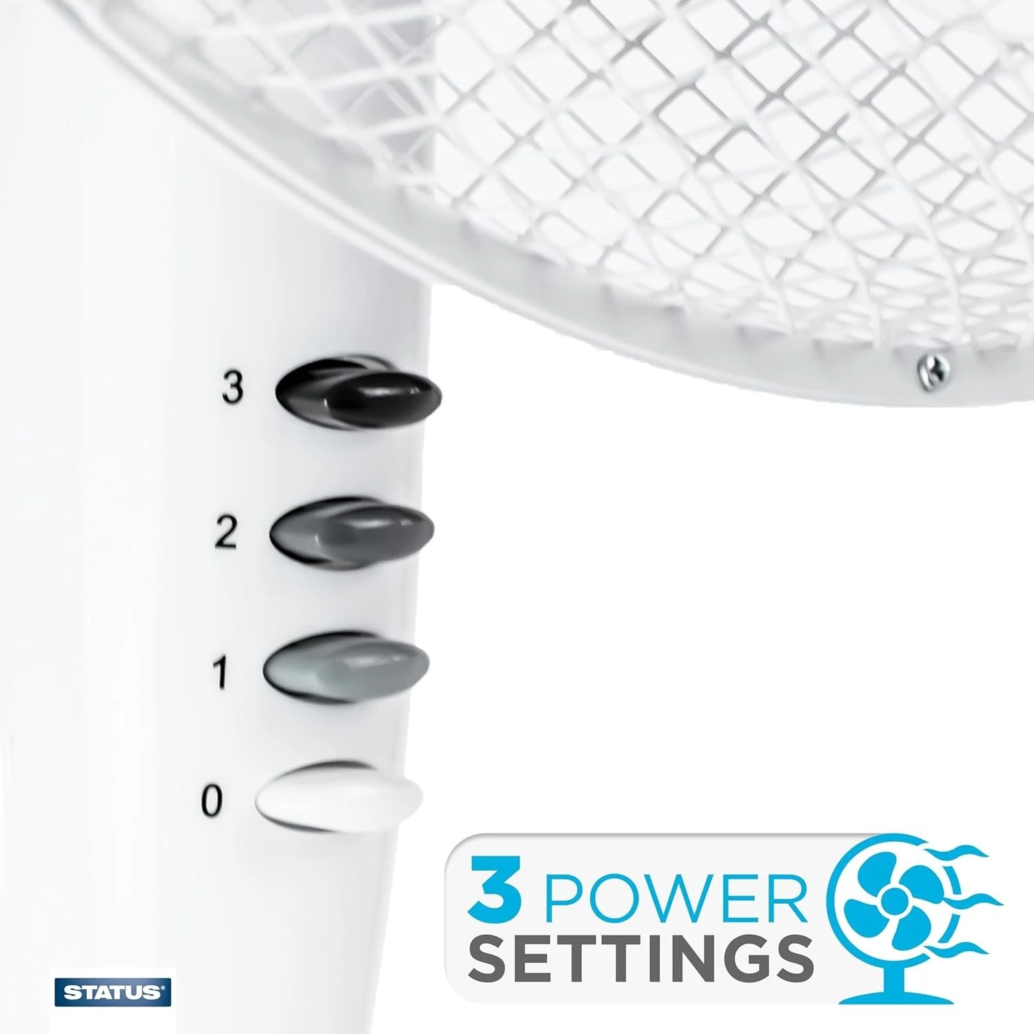 16 Inch Pedestal Fan 3 Speed Oscillating Adjustable Height Cooling Fan White UK