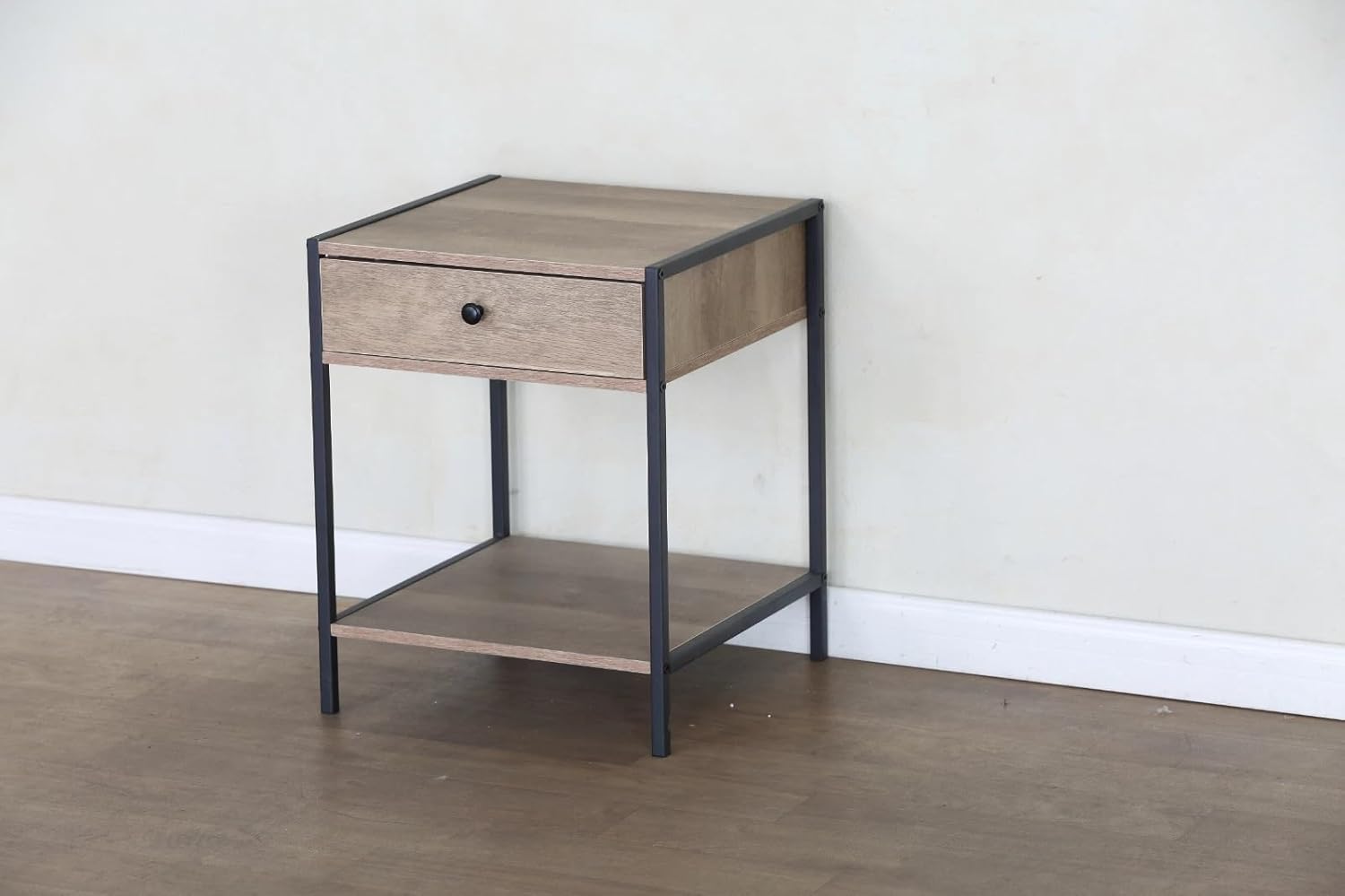 Side Table With Drawer Storage 2 Tier Living Room Bedroom Furniture Sofa End 40x40x50 cm