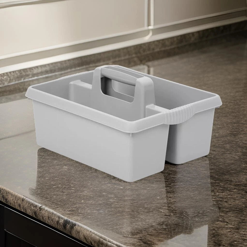 Large Plastic Caddy Kitchen Cleaning Tools Carry Tray Tidy Organiser with Handle