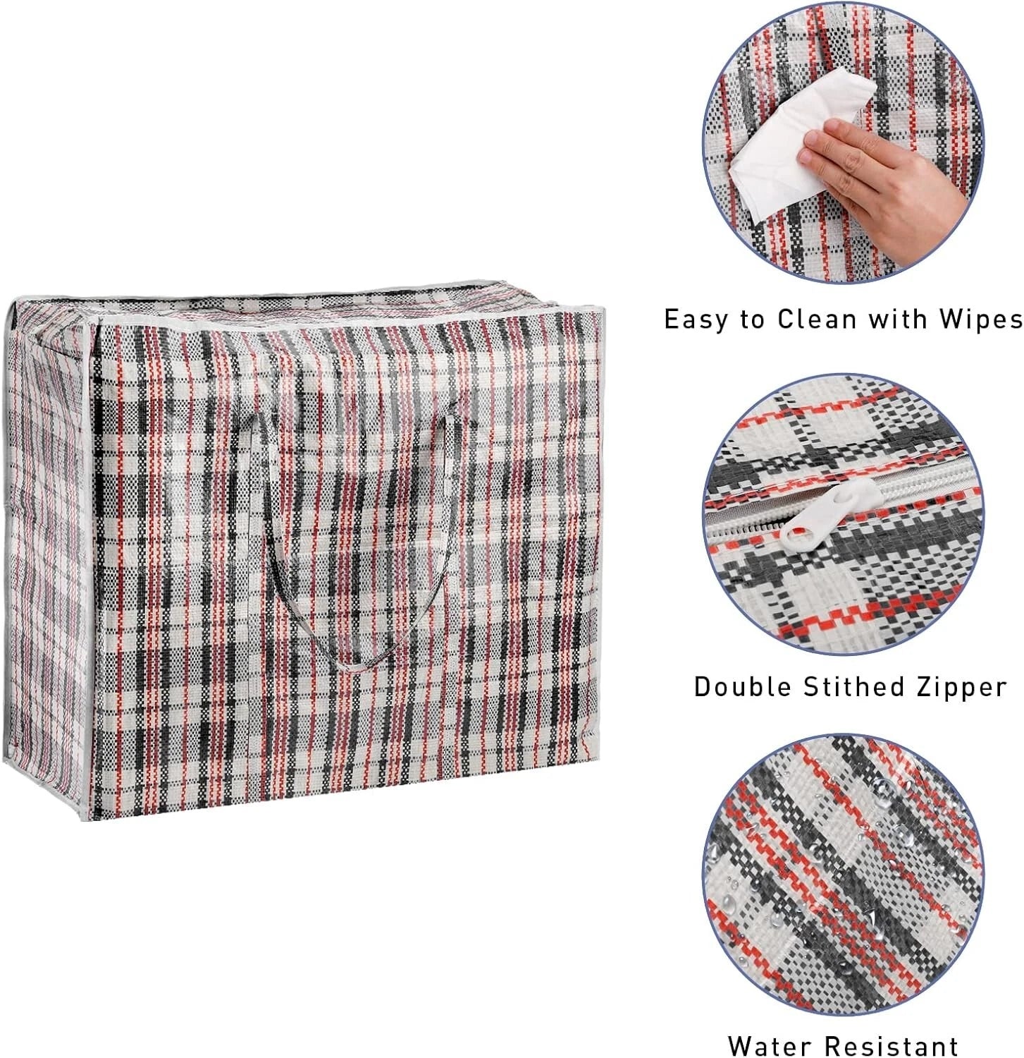 XL Jumbo Laundry Bags Zipped Reusable Large Strong Shopping Storage Bag Moving