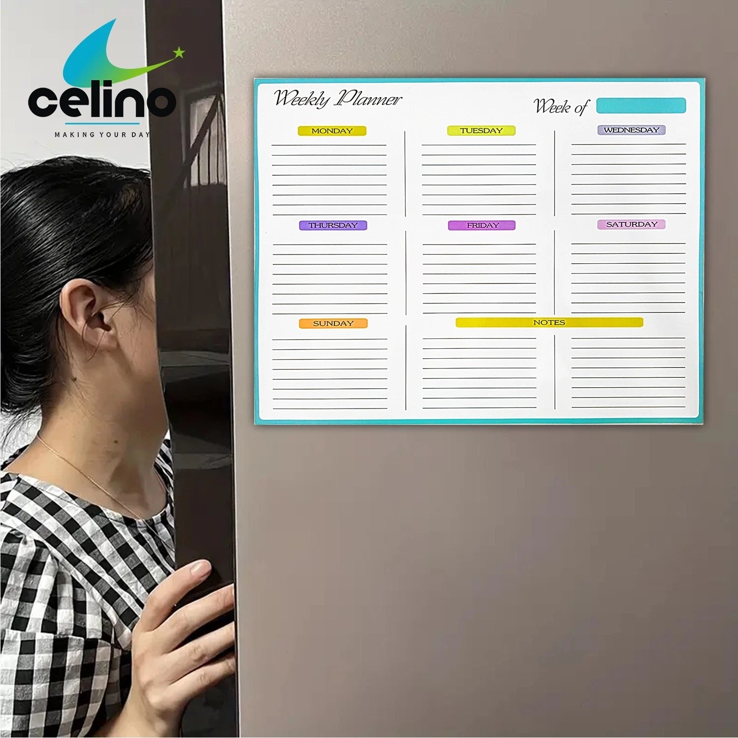 A3 Whiteboard Magnetic Weekly Planner Calendar Fridge Daily Schedule Notepad