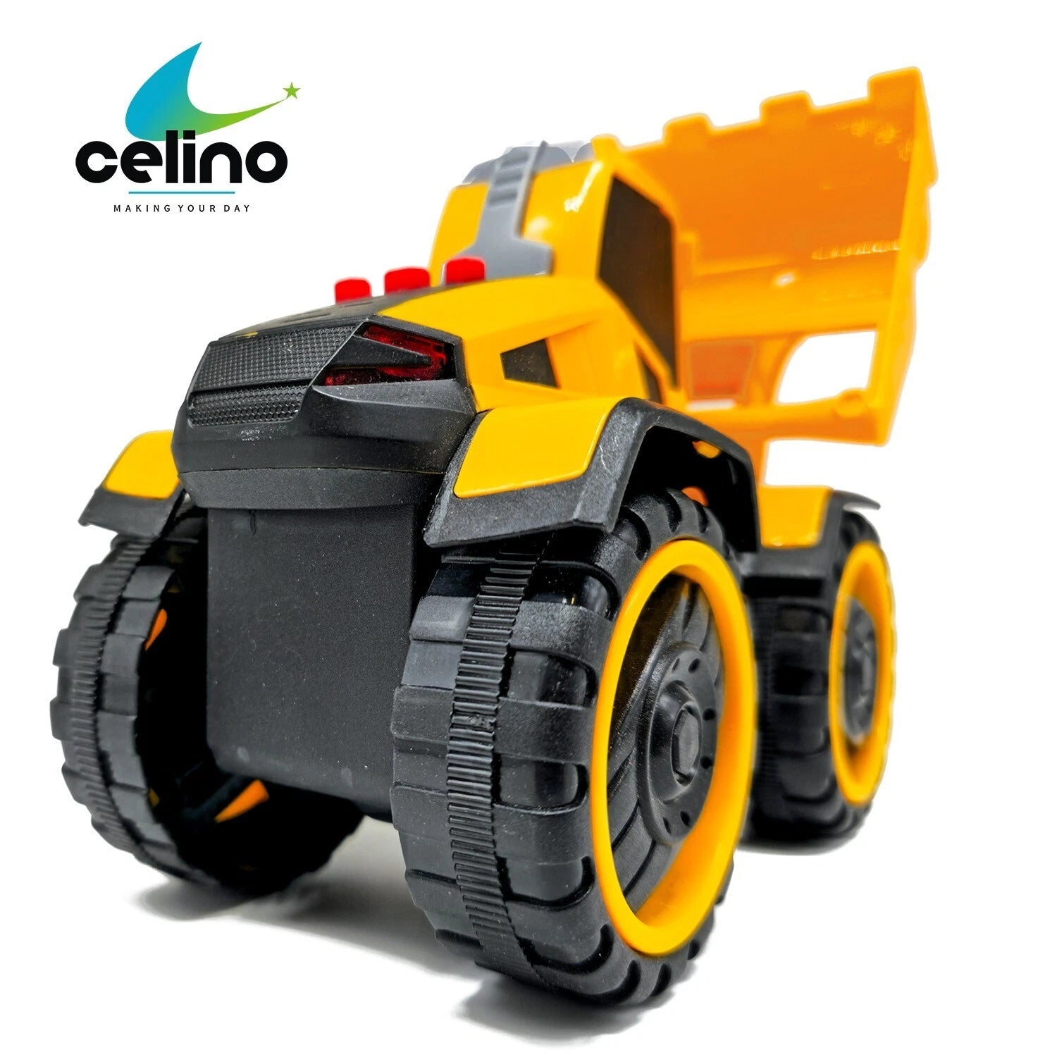 Kids Construction Vehicle Toy Bulldozer Truck – Friction Powered with Lights & Sound, Heavy Duty Building Site Toy for Boys