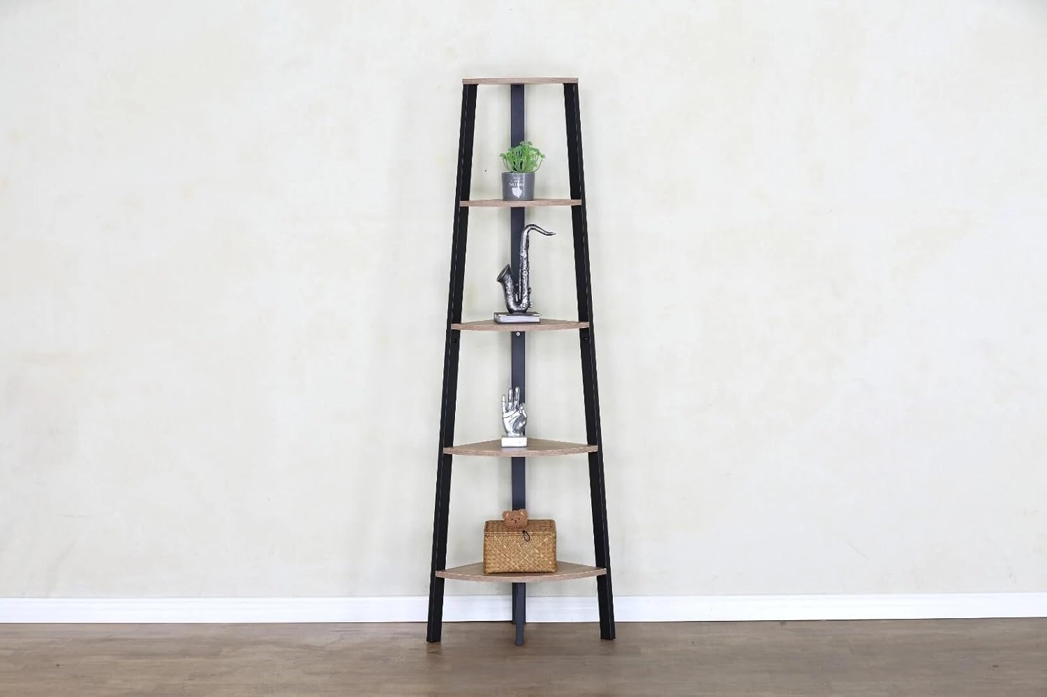 Bookshelf 5 Tier Storage Rack Plant Steel Frame Living Room Office Study Hallway 54x38x160 cm
