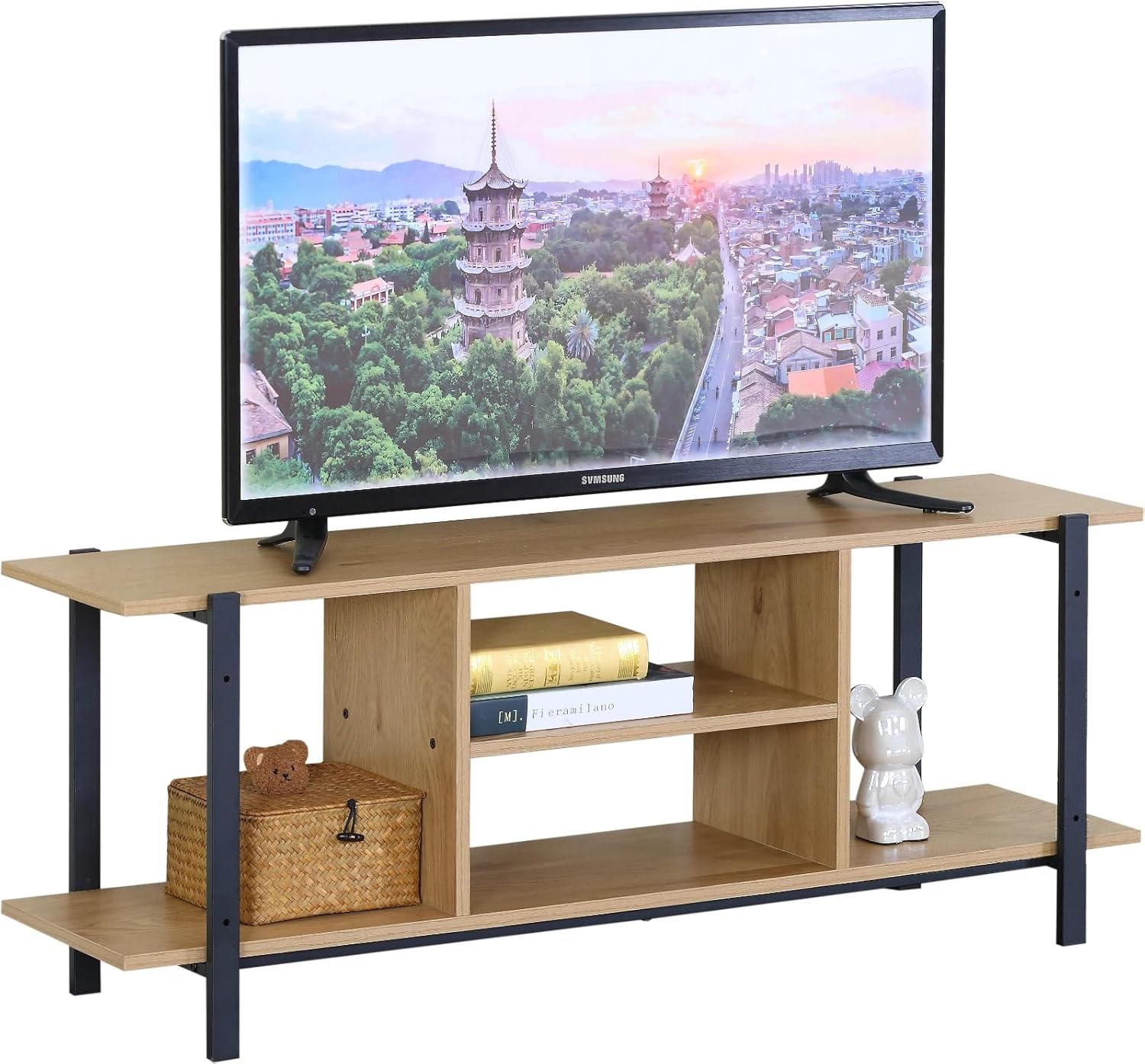 120cm TV Stand Cabinet with Storage Shelf – Modern TV Console Unit for Living Room & Bedroom