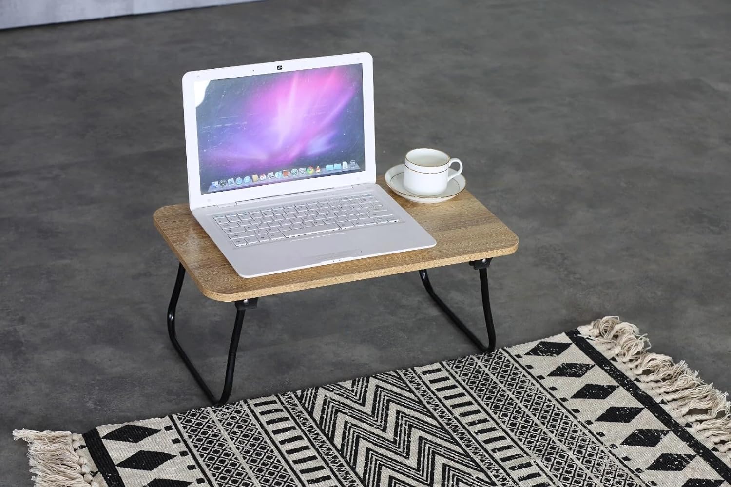 Foldable Laptop Bed Table Dinner Lap Tray Portable Breakfast Work Desk Stand 52.5x30x21.5 cm