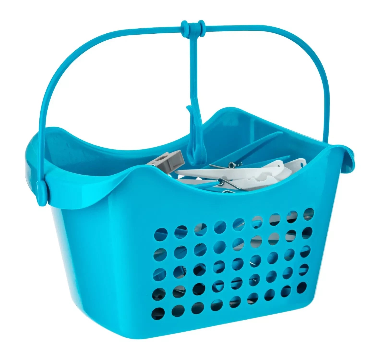 Plastic Peg Basket 50 Pegs Clothes Garment Laundry Washing Line Hanging Hook