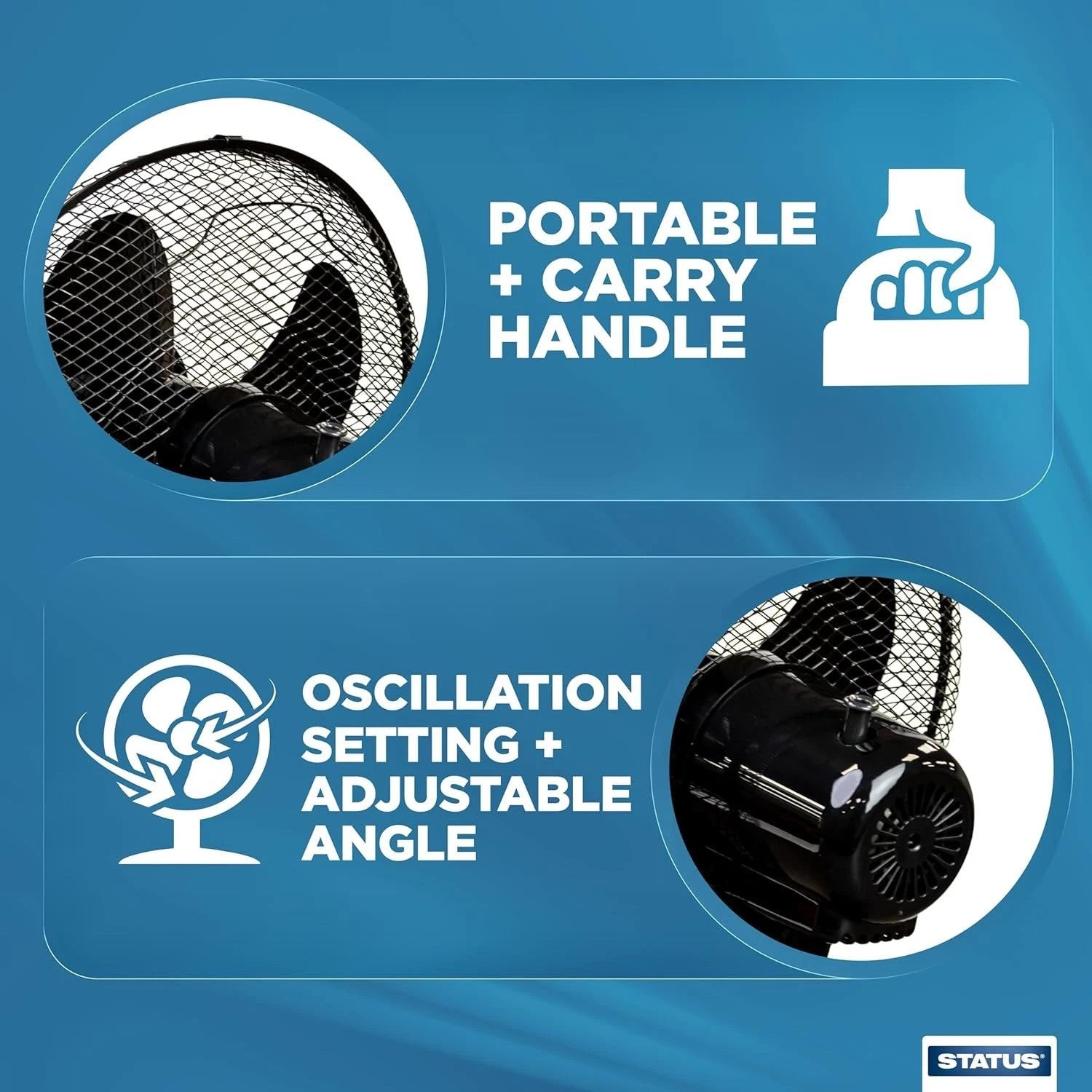 12 Inch Desk Fan Oscillating Table Fan 3 Speed Summer Cooling Home Office Black