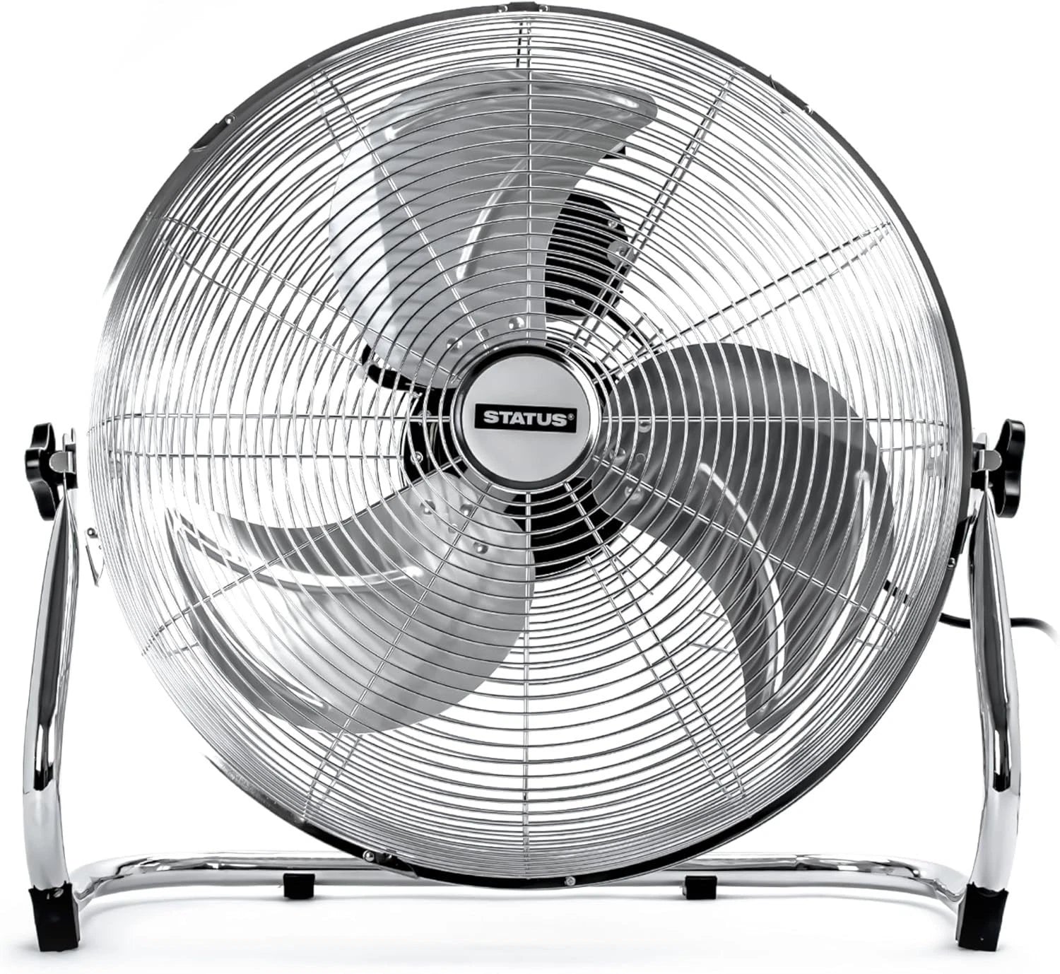 16 Inch Floor Fan Chrome Metal 3 Speed High Velocity Portable Adjustable Tilt