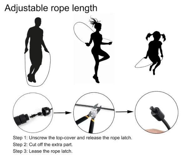 Skipping Rope Adjustable Adult Jump Rope Gym Fitness Exercise Workout Training