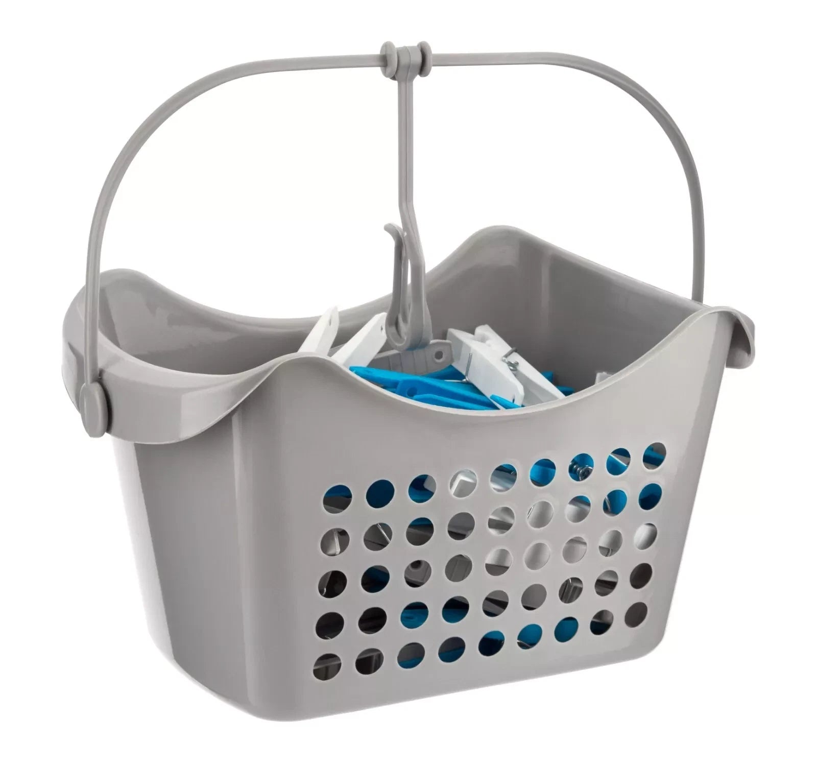Plastic Peg Basket 50 Pegs Clothes Garment Laundry Washing Line Hanging Hook