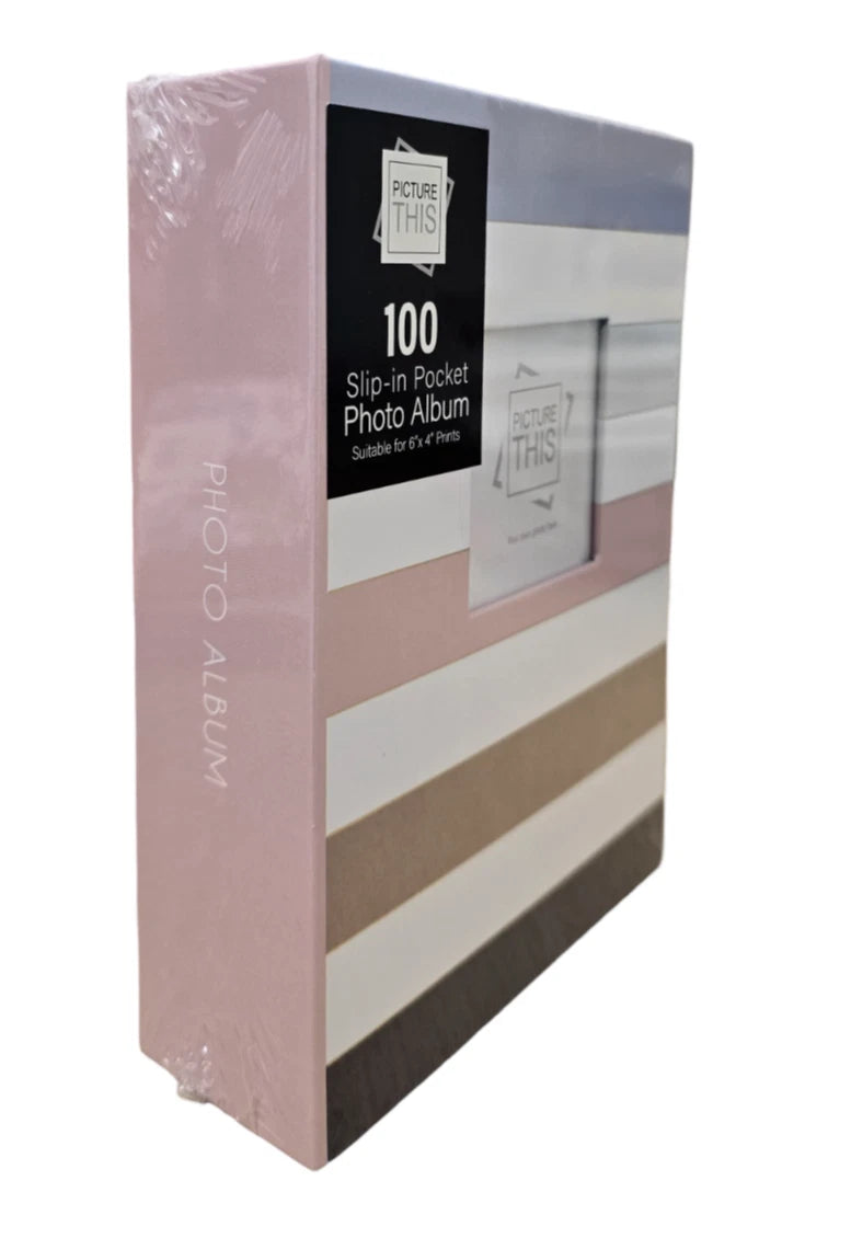 Slip-In Photo Album 6x4 Holds 100 Photos | Floral Design Family Memory Picture Album