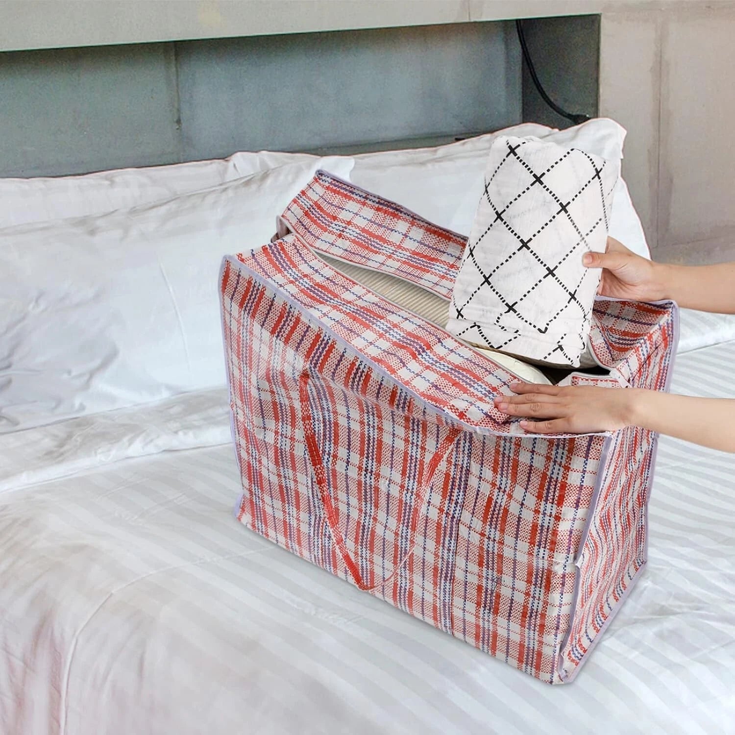 XL Jumbo Laundry Bags Zipped Reusable Large Strong Shopping Storage Bag Moving