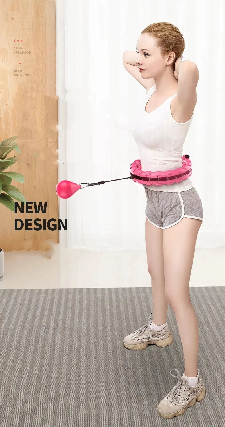 24 Knots Weighted Hula Hoop with Ball Adjustable Fitness Weight Loss Exercise UK