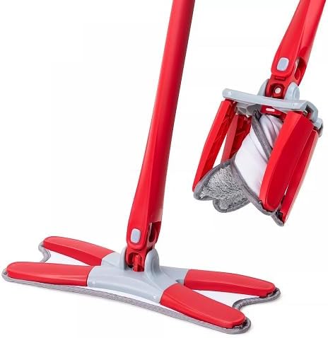 X-Type Microfibre Flat Mop Self Wringing Wet Dry Floor Cleaning Kitchen Bathroom Tiles