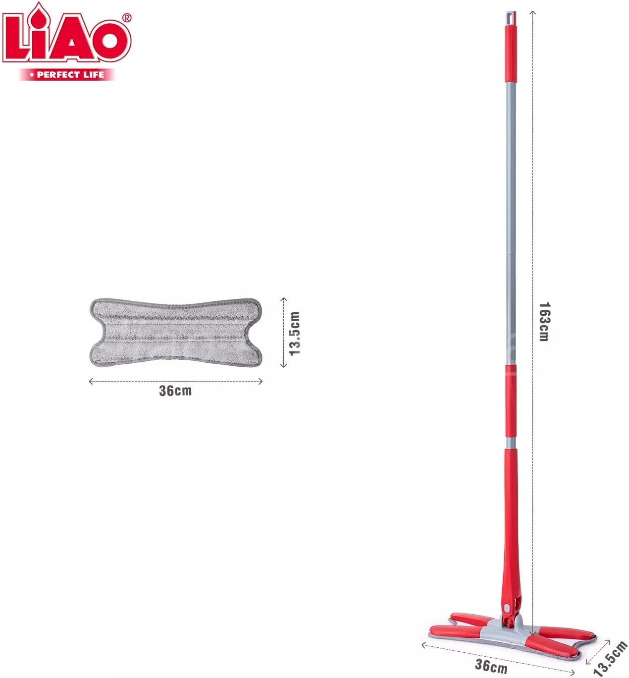 X-Type Microfibre Flat Mop Self Wringing Wet Dry Floor Cleaning Kitchen Bathroom Tiles