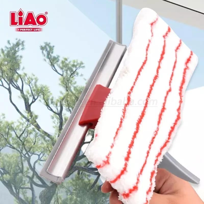 3-in-1 Window Glass Cleaner Spray Bottle Wiper Squeegee Microfibre Pad