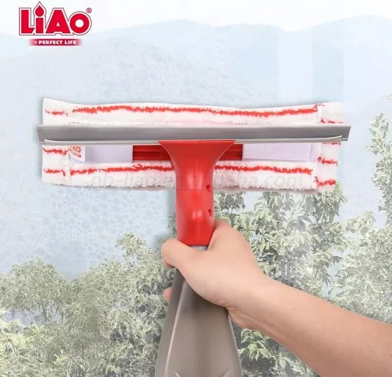 3-in-1 Window Glass Cleaner Spray Bottle Wiper Squeegee Microfibre Pad
