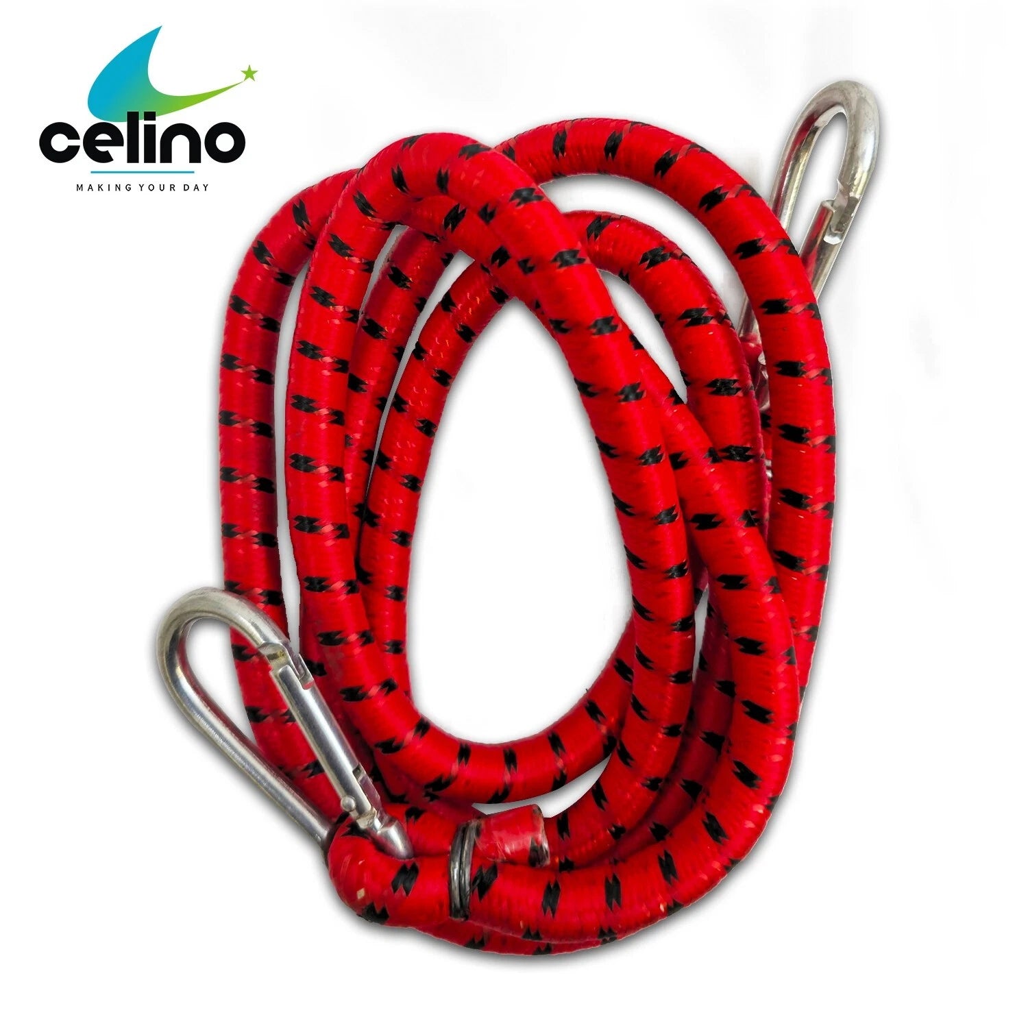 Bungee Luggage Straps Cord With Carabiner Clip 10mm x 1.5m Rope Trolley Car Bike