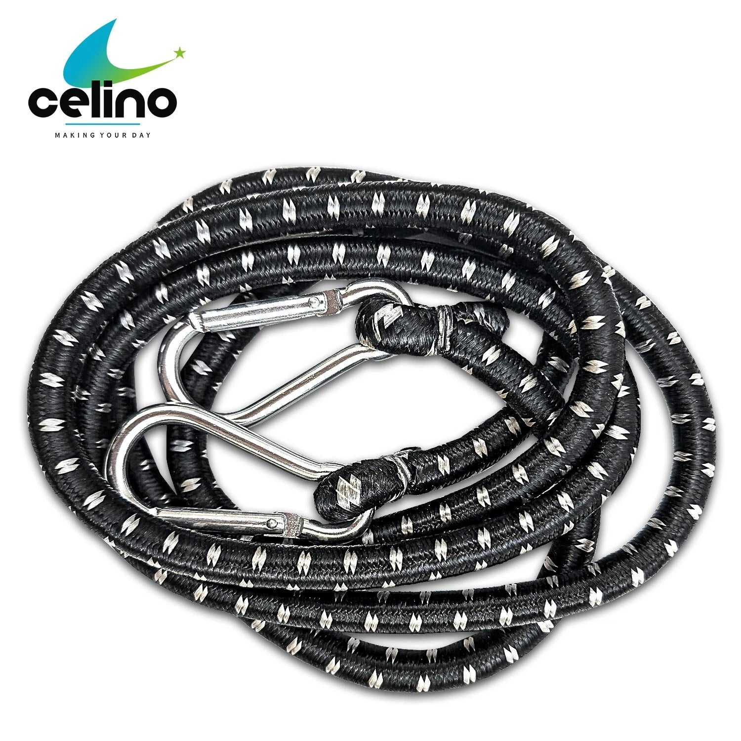 Bungee Luggage Straps Cord With Carabiner Clip 10mm x 1.5m Rope Trolley Car Bike