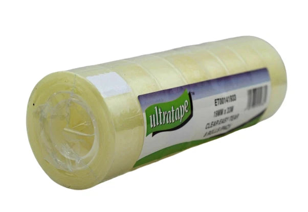 Ultratape Clear Tape Rolls 19mm x 33M Sellotape Packing Roll Easy Tear Strong