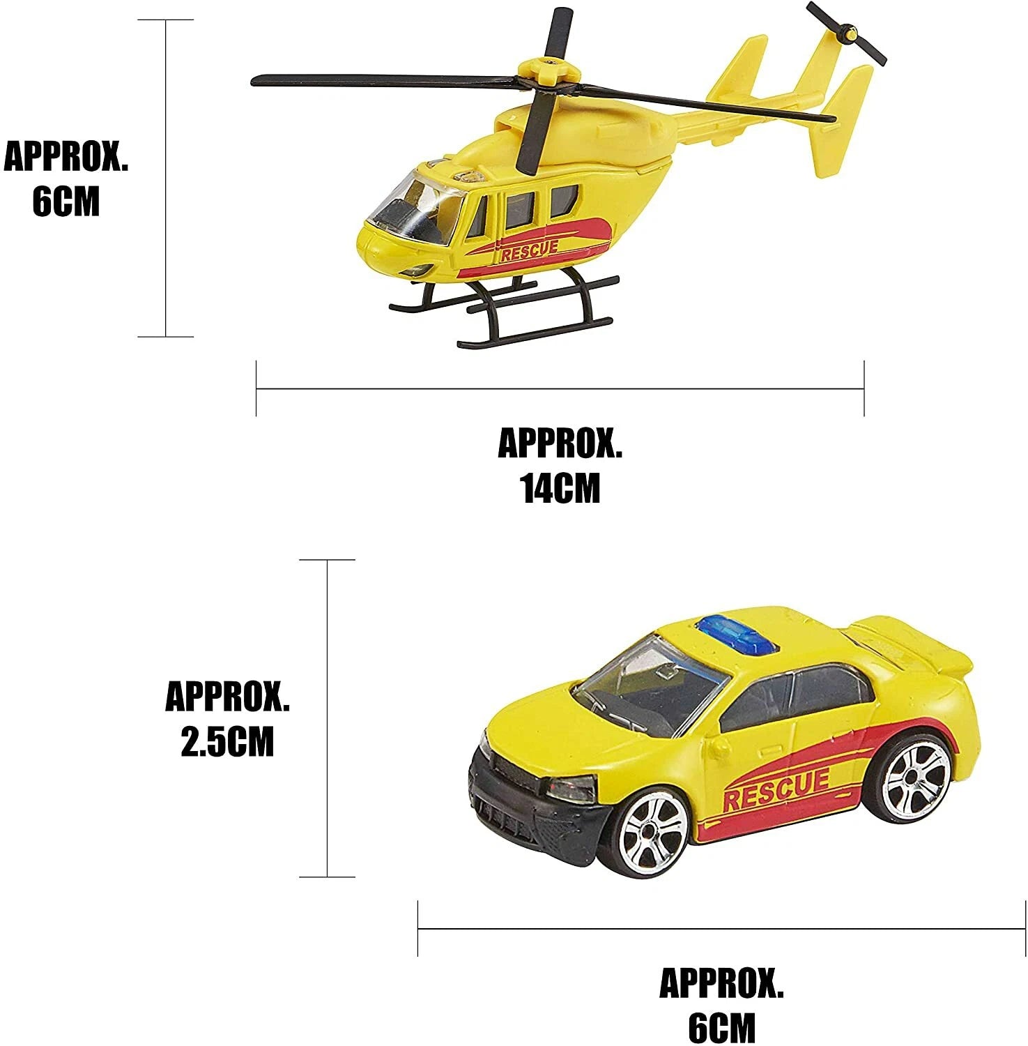Kids Emergency Vehicle Toy Set Police Car Rescue Helicopter Toys Girls Boys Gift