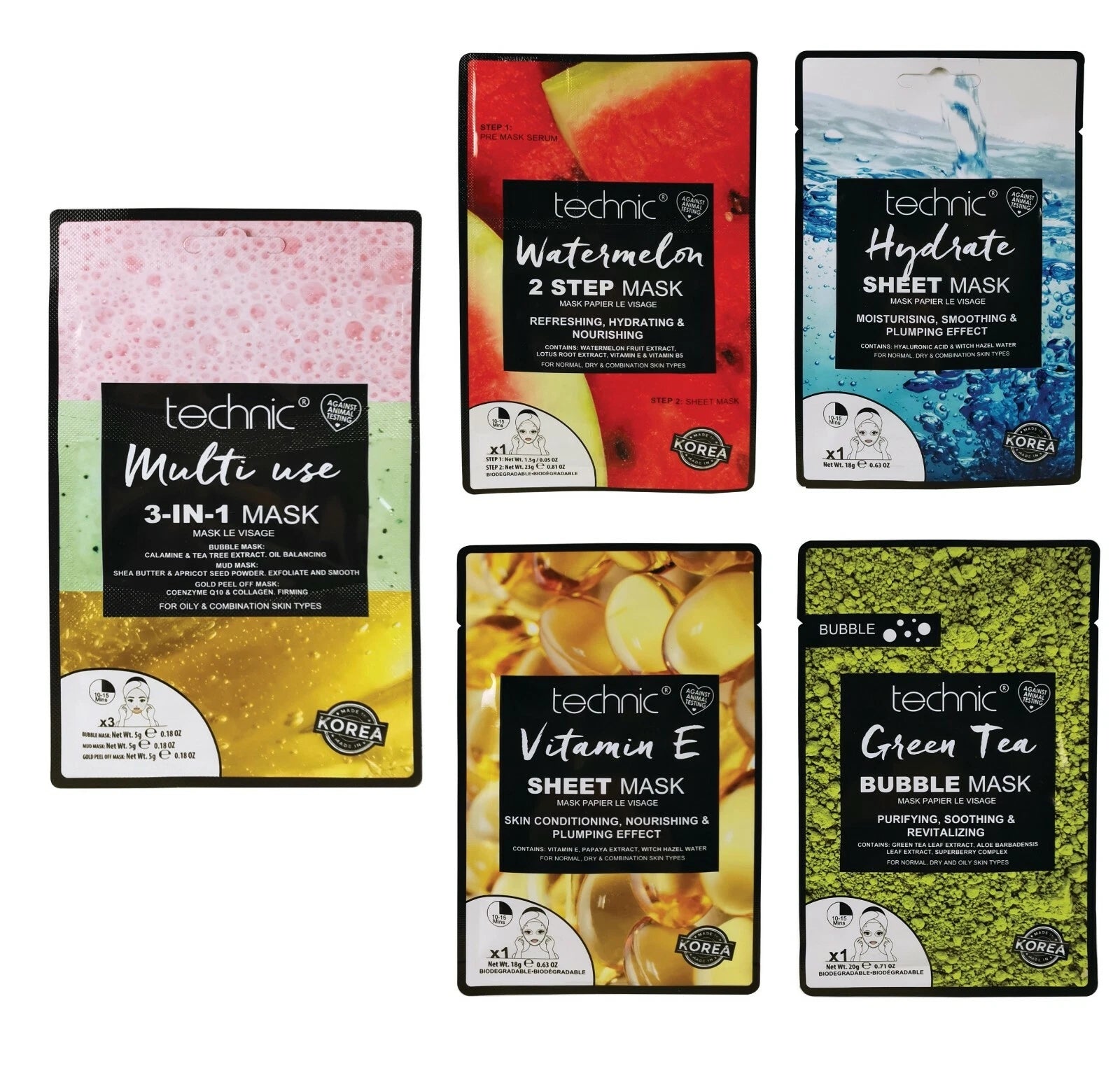 Korean Face Mask Sheet Hydrating Facial Moisturising Soothing Skin Care Pack