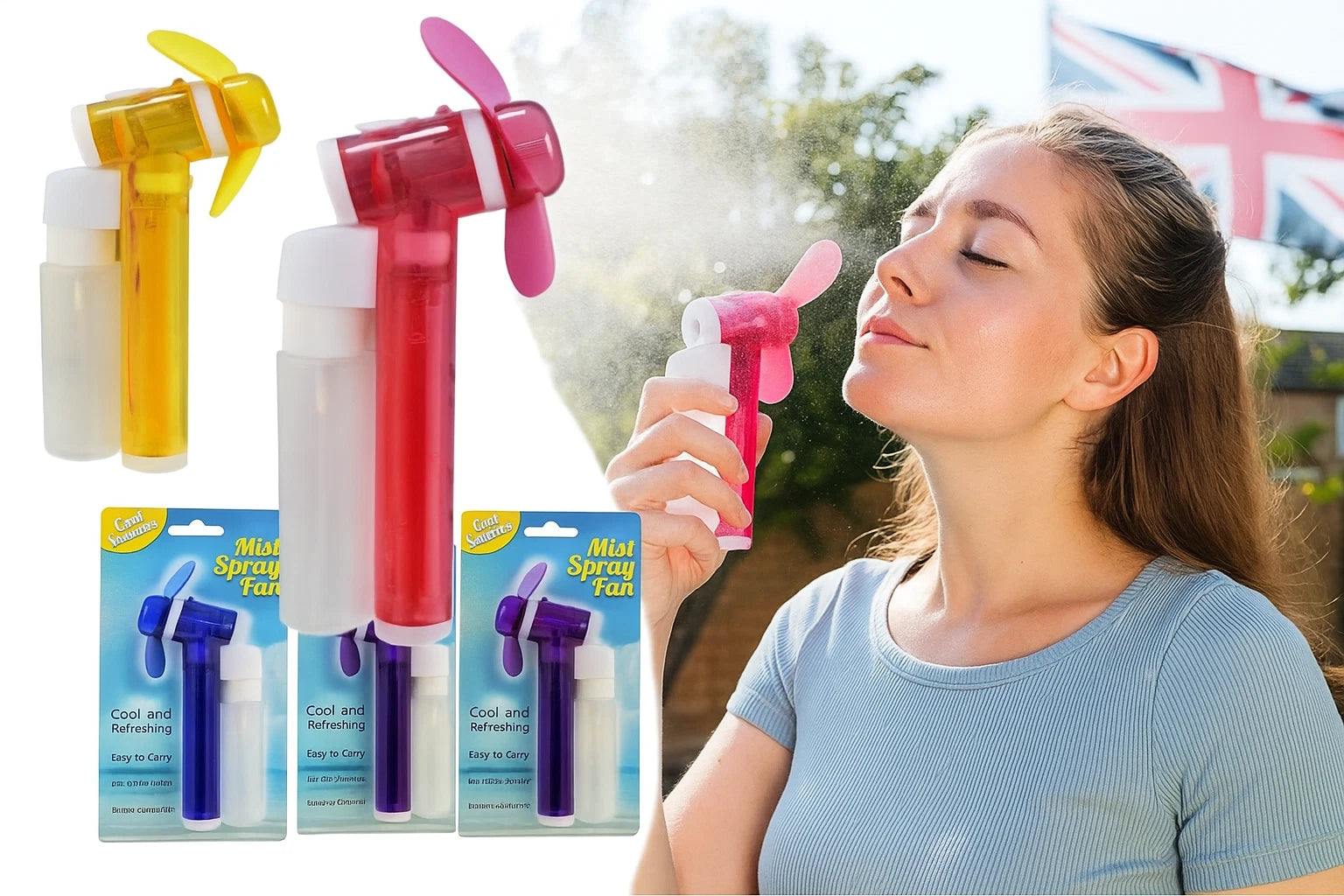 Mini Mist Spray Fan Portable Handheld Cooling Water Spray Summer Travel Gadget