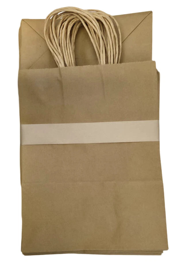 Paper Gift Bags with Handles Medium Kraft Shopping Retail Carrier Party Takeaway