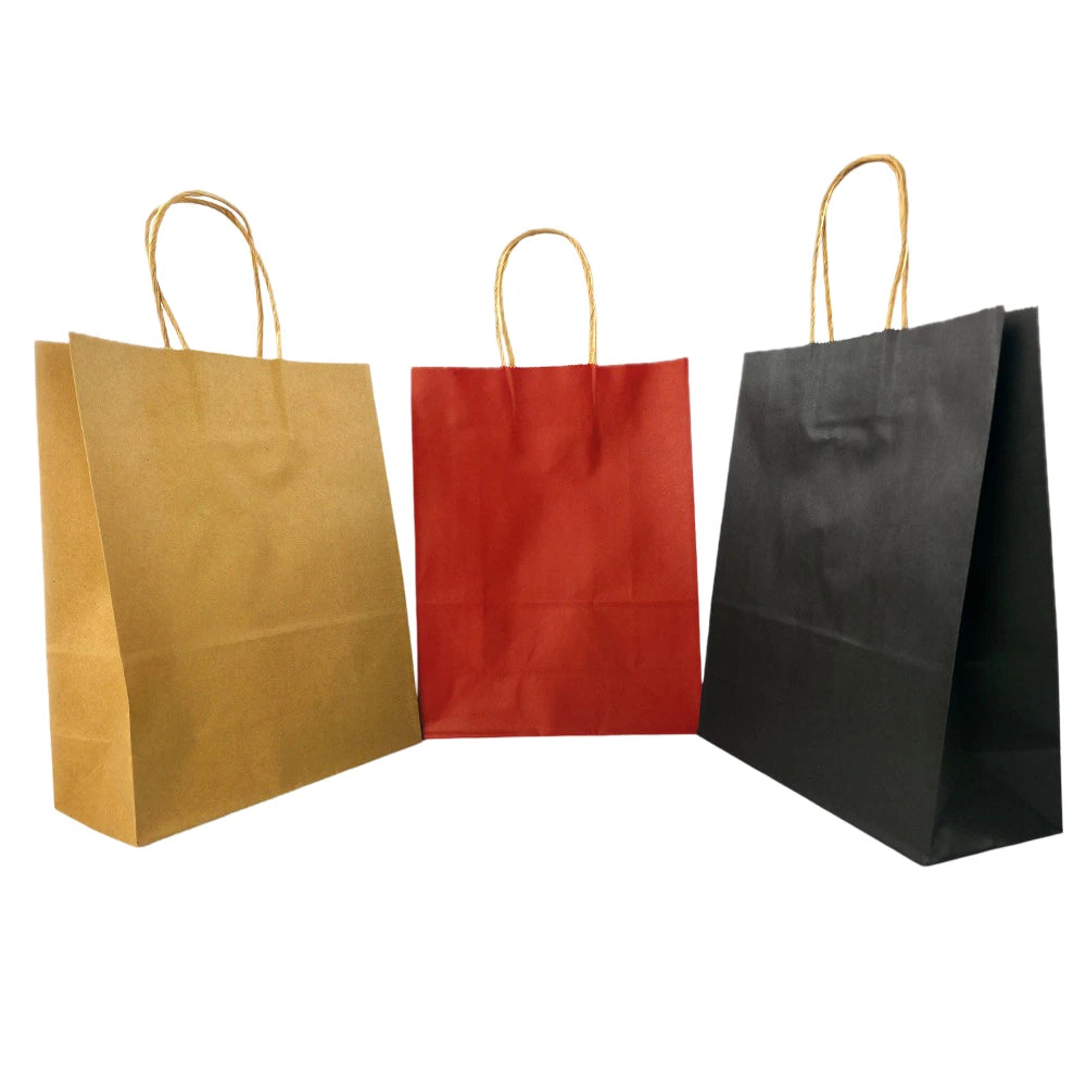 Paper Gift Bags with Handles Medium Kraft Shopping Retail Carrier Party Takeaway