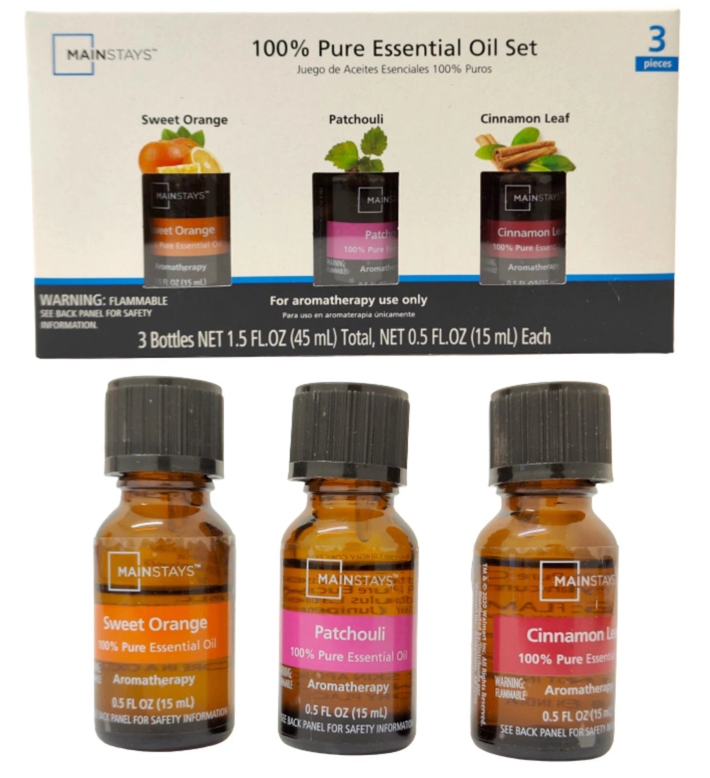 100% Pure Essential Oil Set Aromatherapy Diffuser Fragrance Oils 3 Pack 15ml