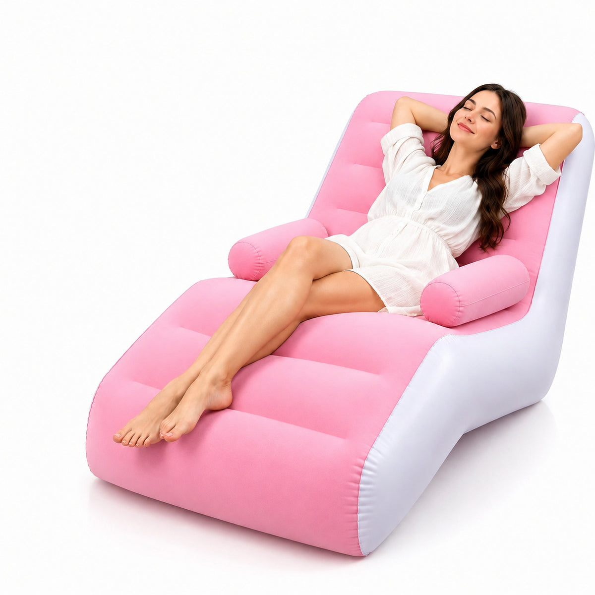 Infltable Sofa Bed Single Lounge Chair For Camping Indoor Outdoor With Armrest