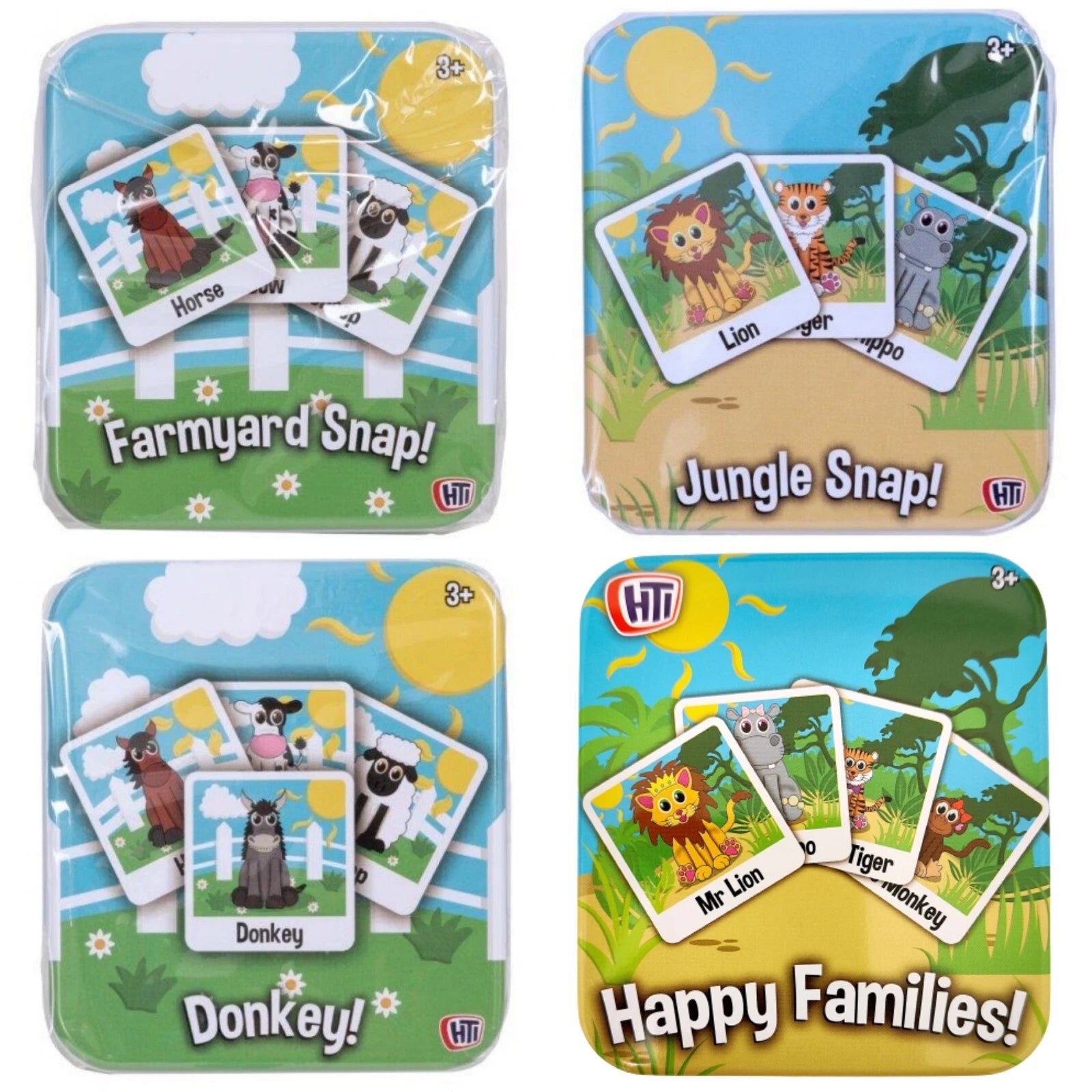 Traditional Snap Cards Children Playing Games Classic Travel Puzzle Animals