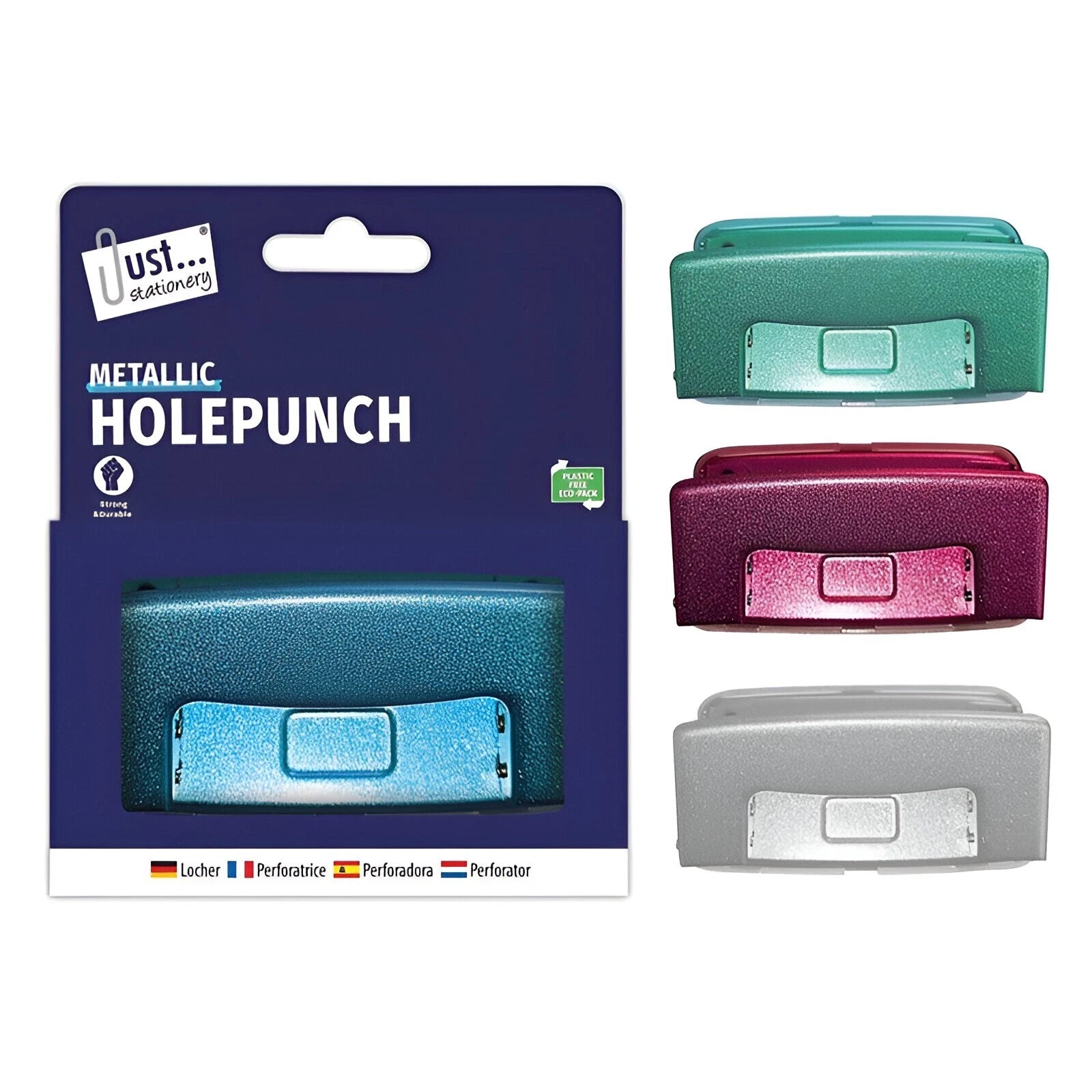 Metal 2 Hole Paper Punch – Heavy Duty 15 Sheet Capacity Hole Puncher for Office, School & Home