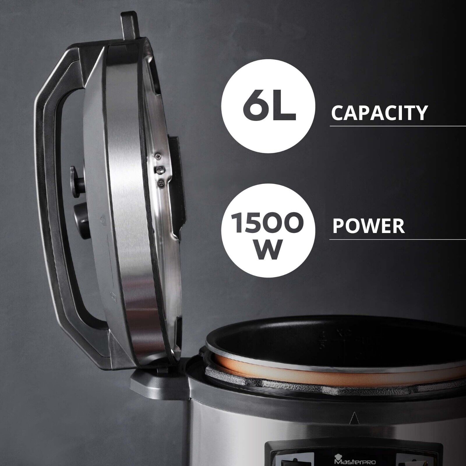 MasterPro 12-in-1 Multi Cooker Pressure 6L 1500W Small Kitchen Appliances Electric Air Fryer Slow Cook Rice Yogurt Maker Keep Warm