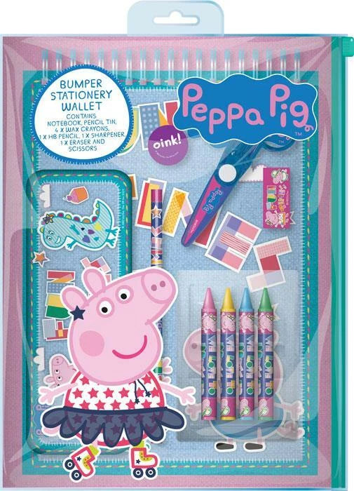 10pcs Peppa Pig Bumper Stationery Wallet Girls Boys Back to School Stationery