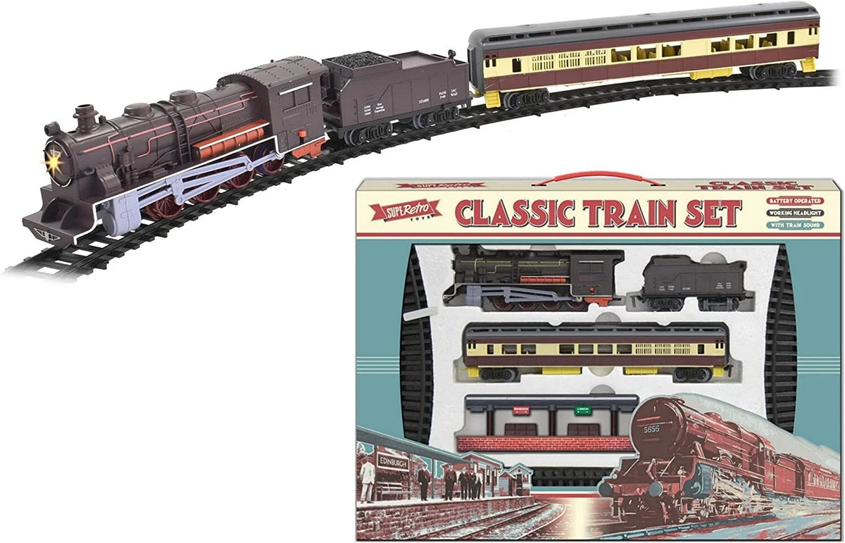 Classic Train Set Large Toy With Light & Sound Battery Operated Kids Boys Toys