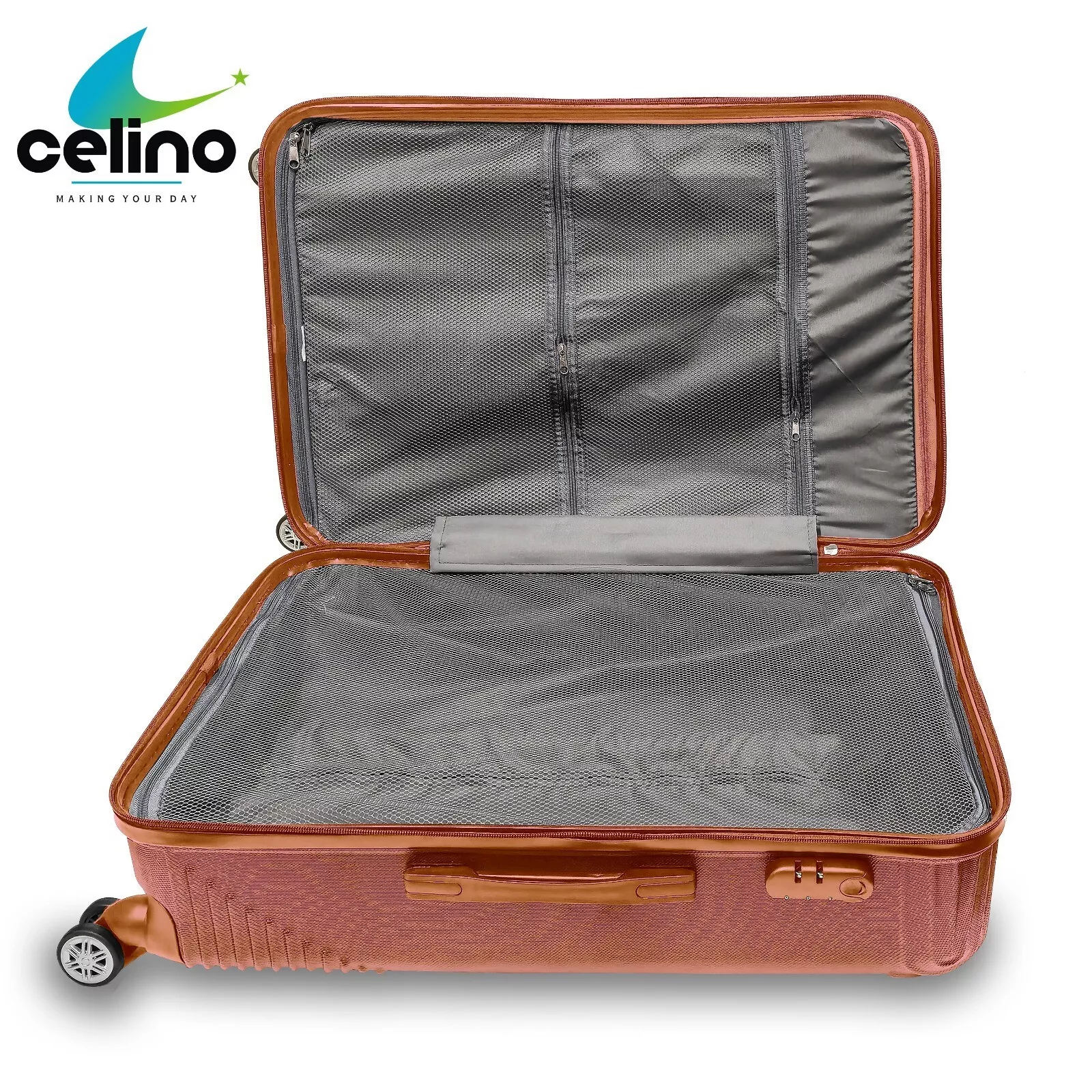 Suitcase Set of 3 Lightweight ABS Hard Shell 4 Wheel Luggage Bag Travel Trolley