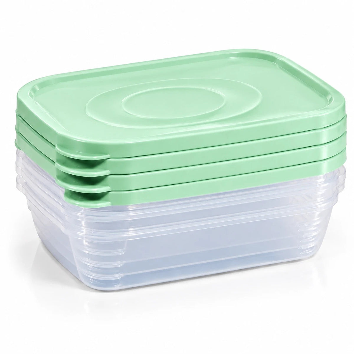 4 x 1 Litre Plastic Food Storage Containers With Lids Reusable Micorwave Freezer