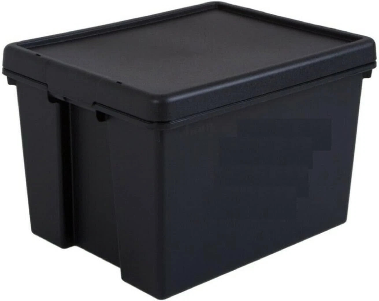 Heavy Duty Plastic Storage Box with Lid Stackable Storage Bin Container Black