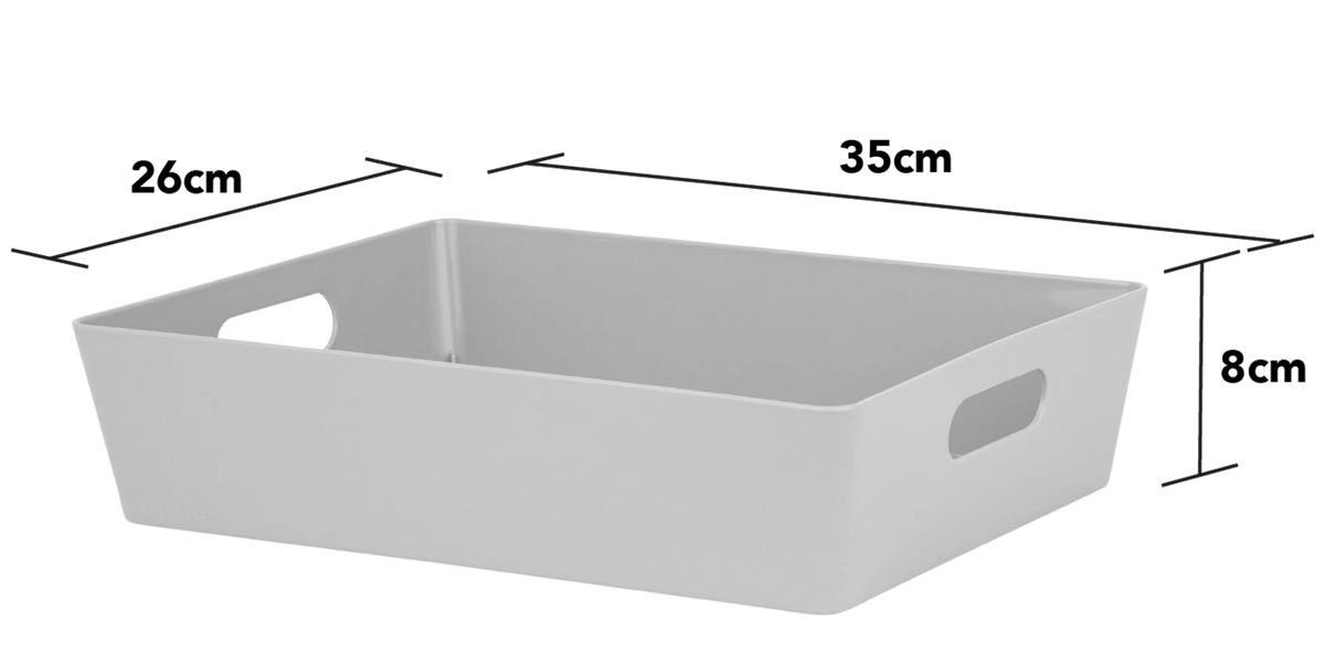 Plastic Storage Baskets Organiser Reusable Boxes Kitchen Bathroom Office Home