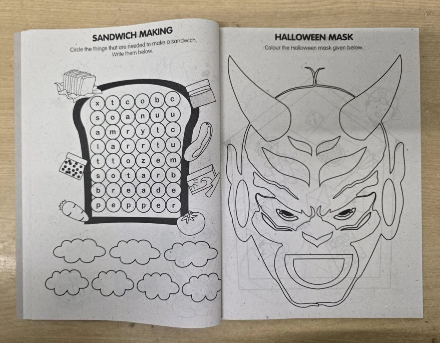 A4 Super Jumbo Kids Children Activity Book Travel Fun Animal Colouring Puzzles