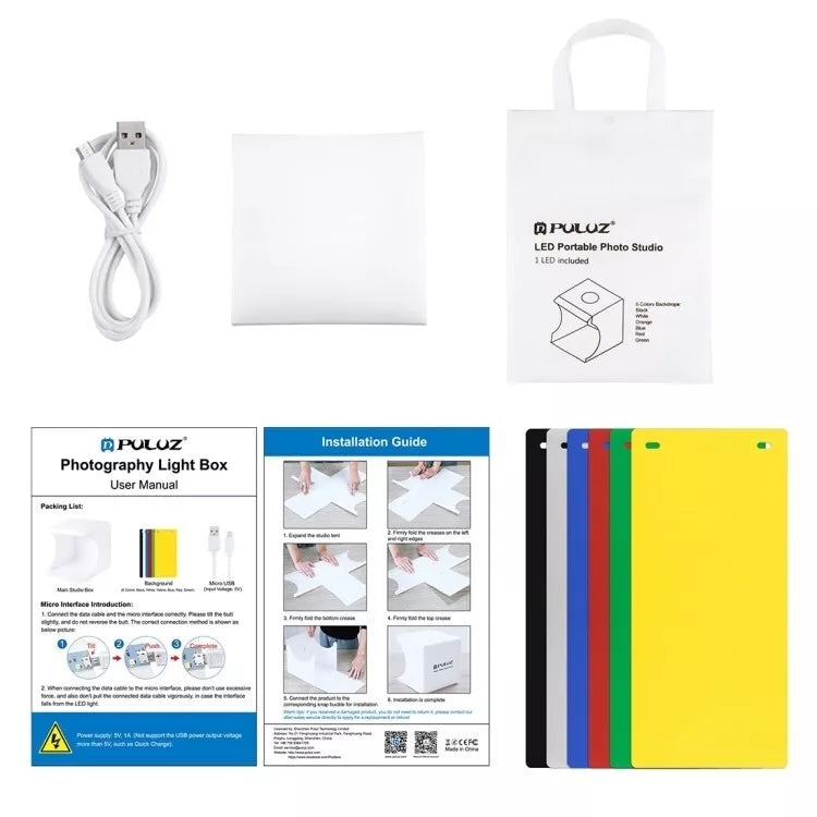 Portable Photo Studio Light Box – Foldable Photography Shooting Tent with Backdrop