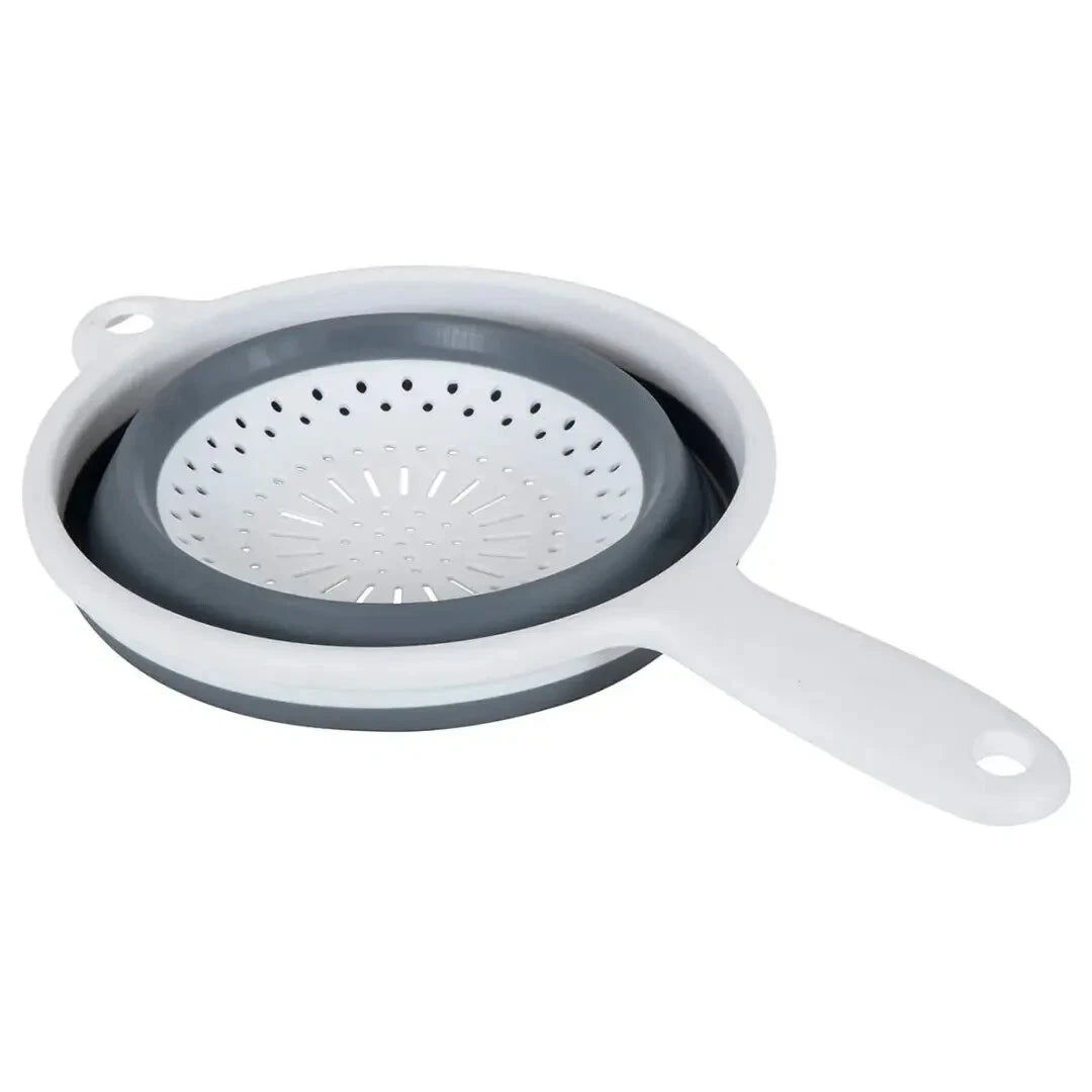 22cm Collapsible Plastic Colander – Foldable Vegetable Strainer, Salad Sieve & Kitchen Food Drainer
