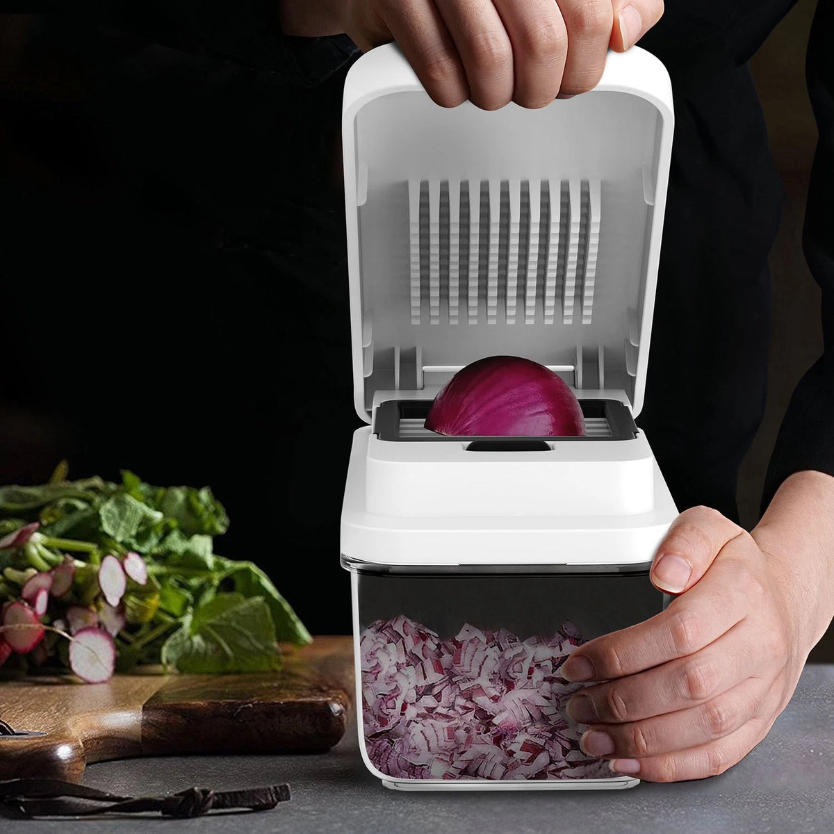 7-in-1 Vegetable Chopper with Container Multi-Functional Slicer Dicer Grater