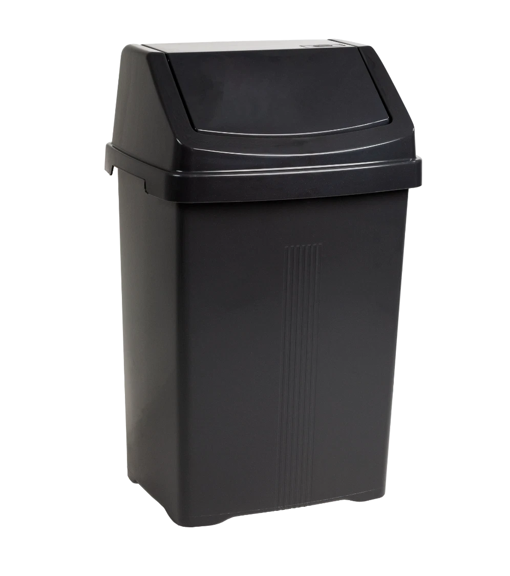25/50L Plastic Swing Top Dust Bin Waste Rubbish Trash Can Home Kitchen Office