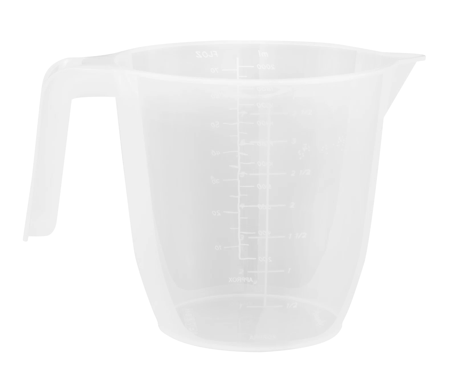 Plastic Measuring Jug 2L Clear Kitchen Utensil Baking Cooking Stackable UK Made