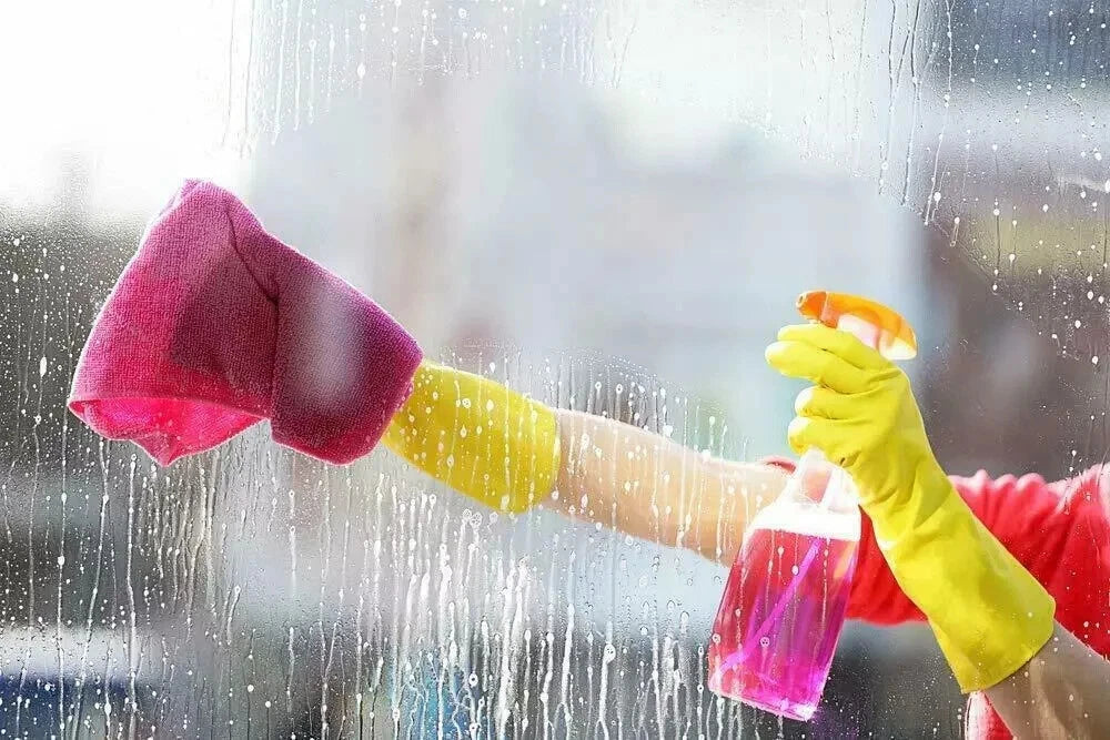 1 Pair Cleaning Gloves Yellow Heavy Duty Rubber Non-Slip Kitchen Bathroom Dishes