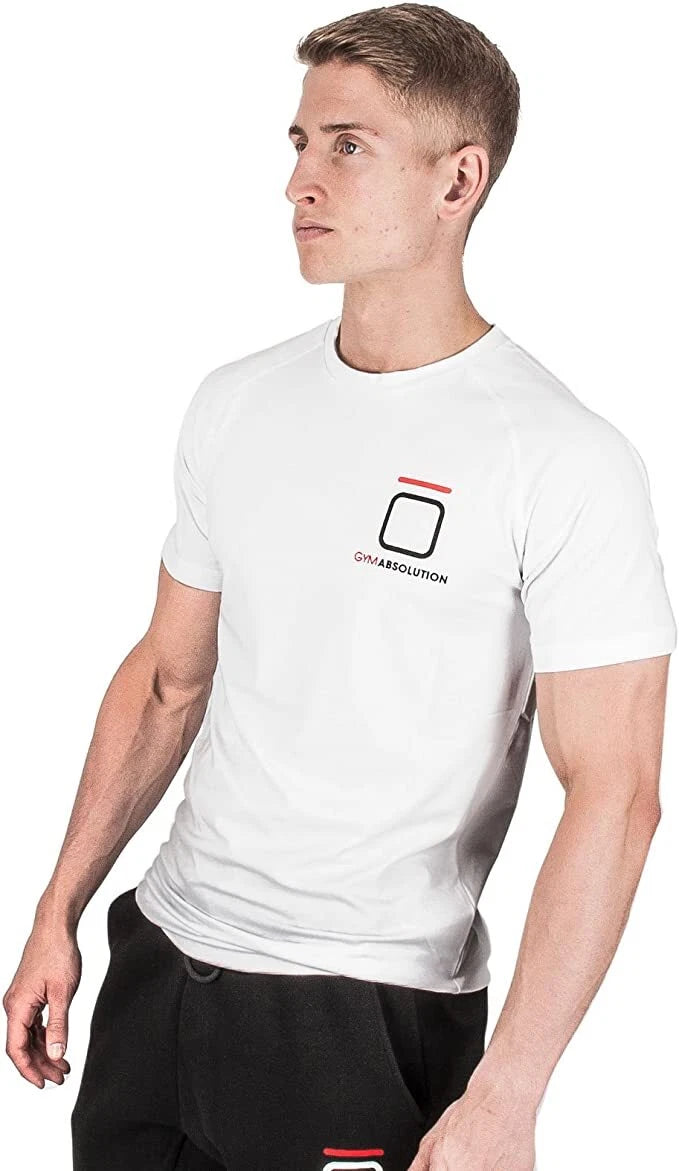 Mens T Shirts Short Sleeve T-shirt Gym Workout Slim Fit Muscle Crew Neck Tee Top